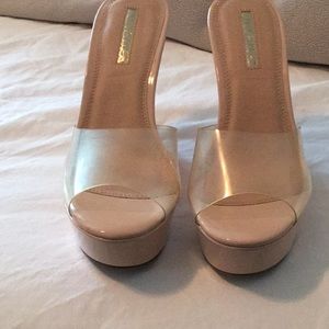 Liliana Clear Strap Wedge Heels